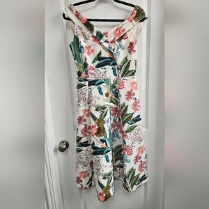Tropical Floral Off-Shoulder Dress